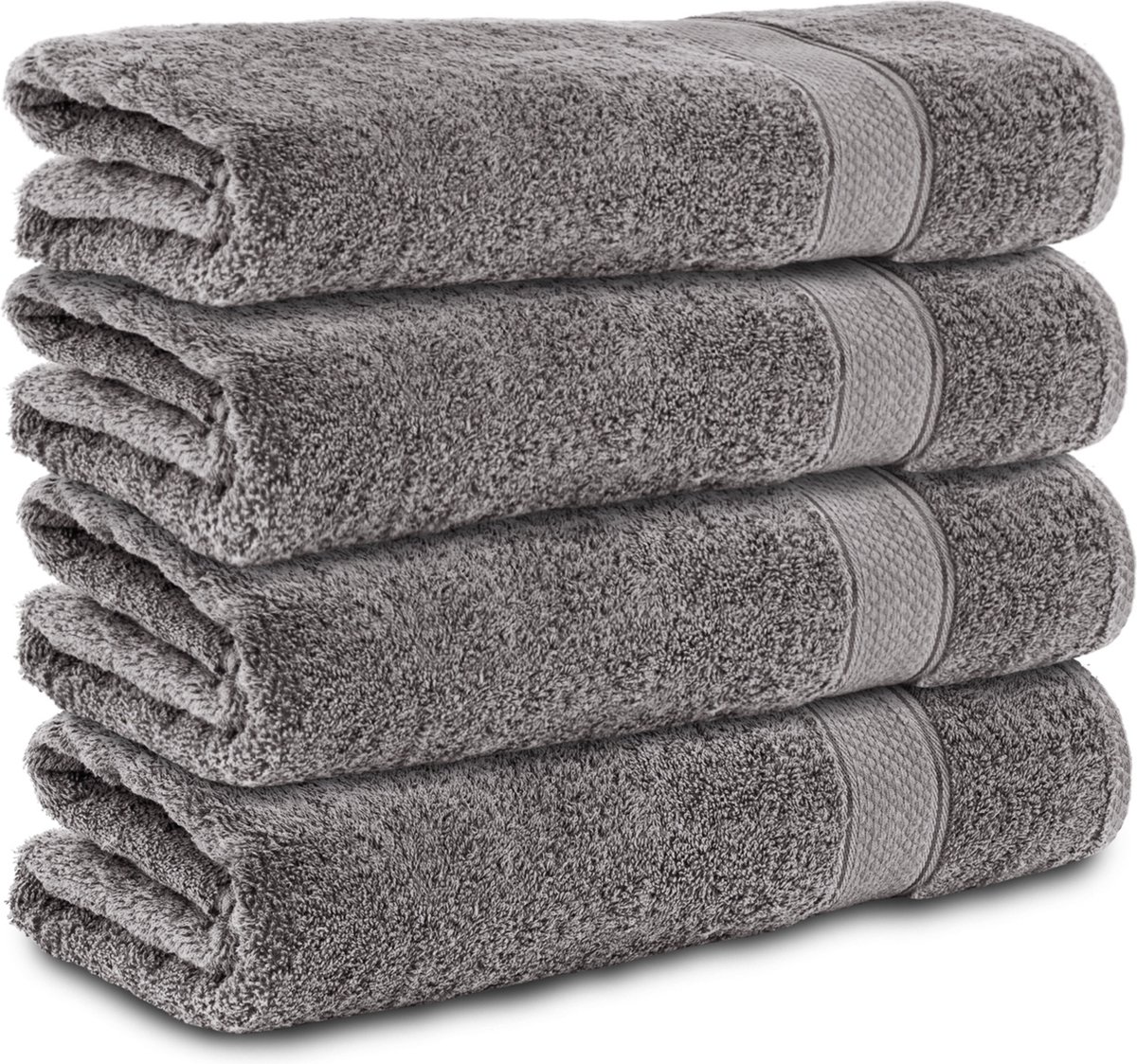 Komfortec Handdoekenset 4x Handdoek 50x100 cm - 100% Katoen - Antracietgrijs
