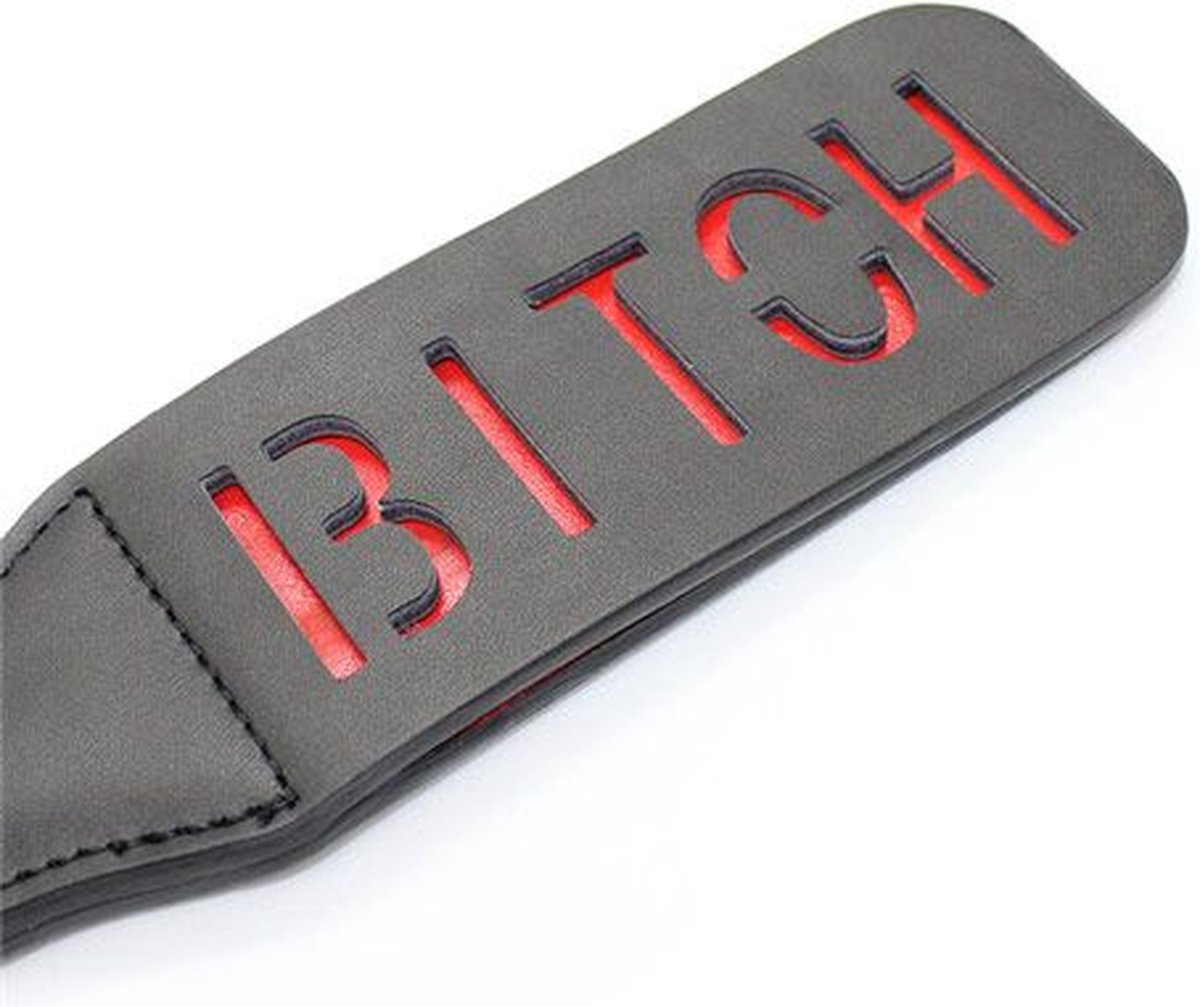 Paddle met BITCH Tekst| Double Spank| Leder