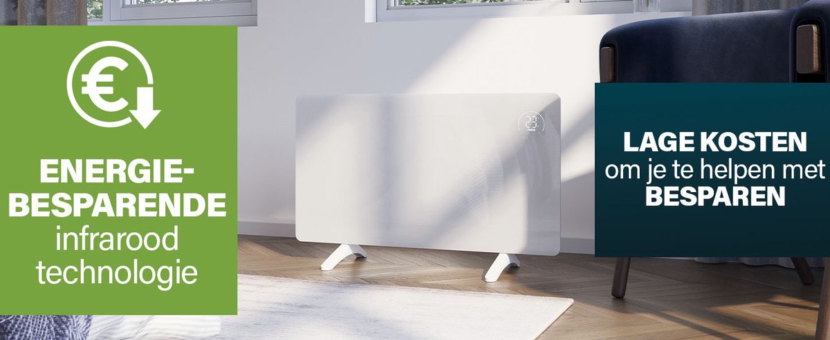 Princess 348348 Infraroodpaneel – 480W Elektrische Verwarming met Slimme Thermostaat, App-bediening - WiFi - Timer & Open Raam Detectie – Energiezuinig en Duurzaam - Wit – foto 7