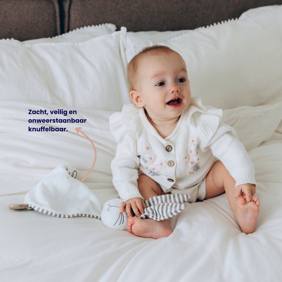 Funnies Konijn Knuffeldoekje Knuf Wit 2-Pack - Set van 2 Zachte Knuffeldoekjes, Troostdoekjes, Babydoekjes - Gemaakt van 100% Polyester - Heerlijk Zacht en Comfortabel - Perfect als Troostvriendje of Cadeau voor Baby’s en Peuters van Funnies. — afbeelding 5