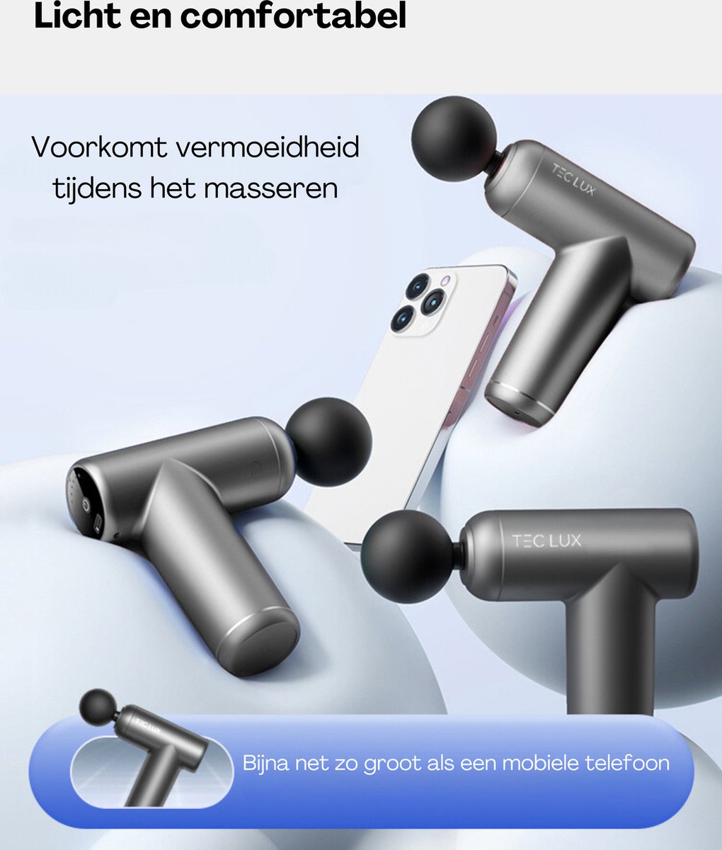 Tec Lux Massage Gun: 6 koppen, 10 uur batterij, €29,99 thumbnail 5