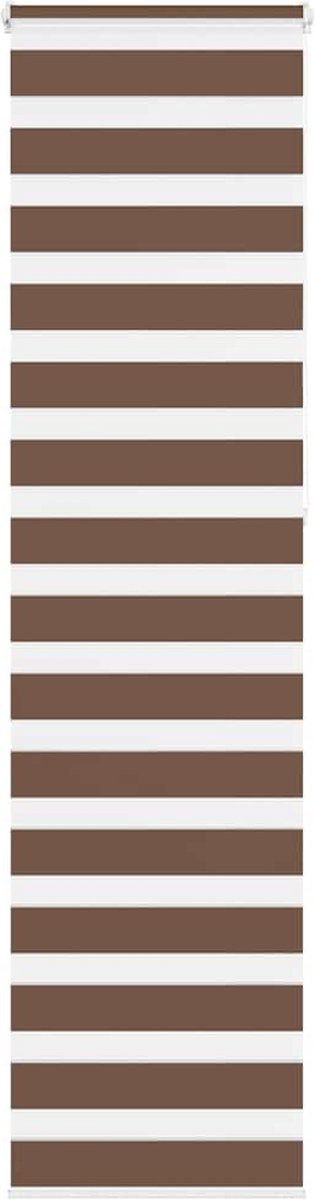 vidaXL - Zebra - rolgordijn - 65x230 - cm - stofbreedte - 60,9 - cm - polyester - bruin