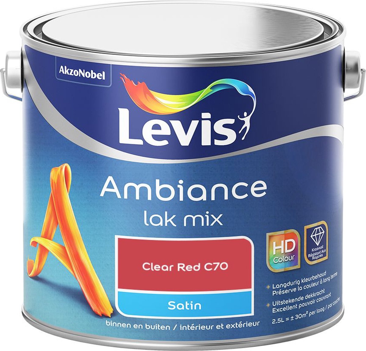Levis - Ambiance Lak Satin Mix - Clear Red C70 - Mengverf - 2,5 L