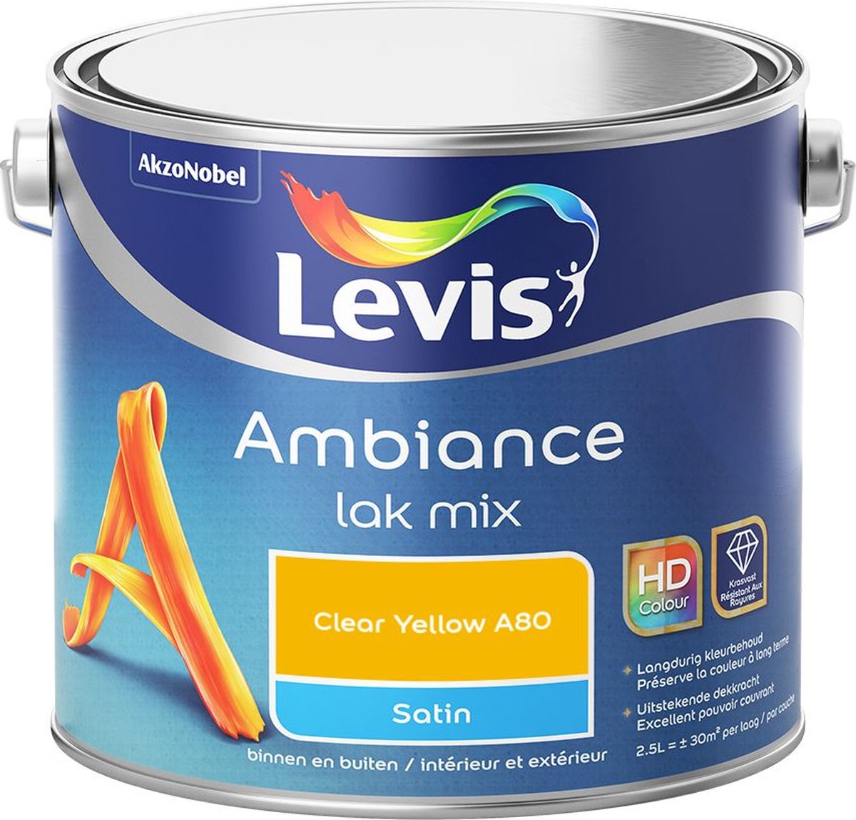 Levis - Ambiance Lak Satin Mix - Clear Yellow A80 - Mengverf - 2,5 L