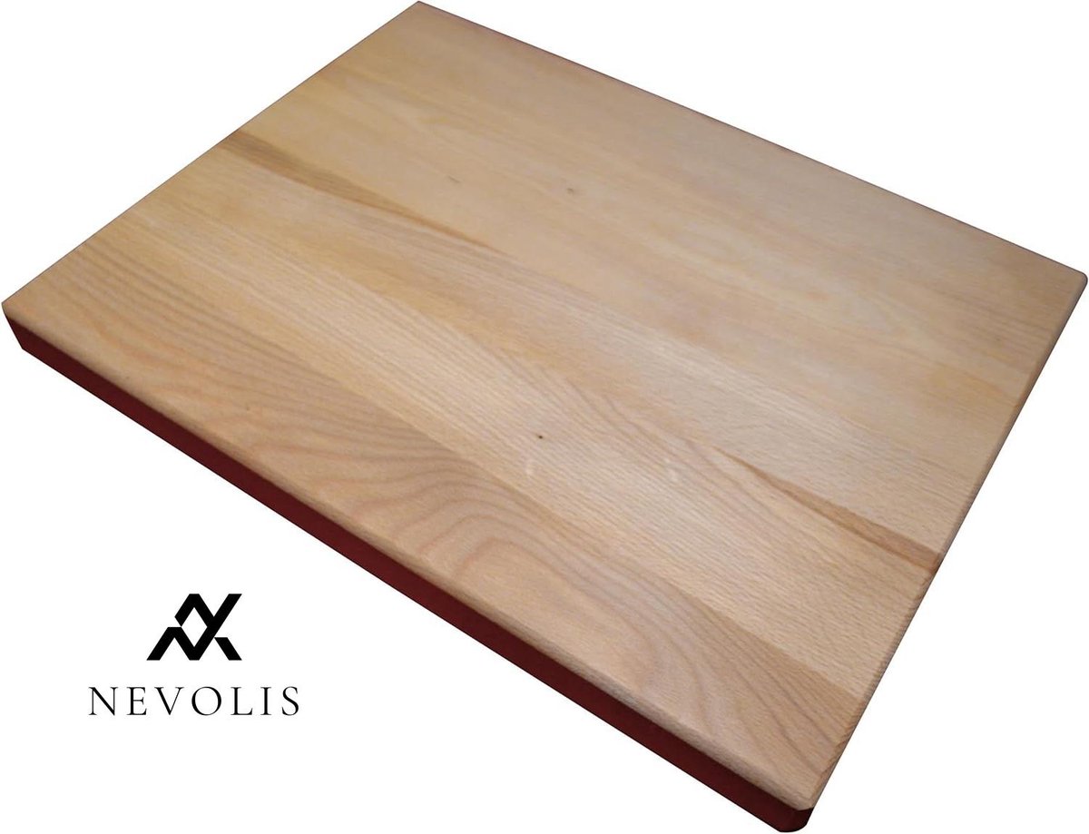 Nevolis Grote houten snijplank van eikenhout - zeer solide 39 x 52 x 4 cm - Chef snijblok - Wooden World .