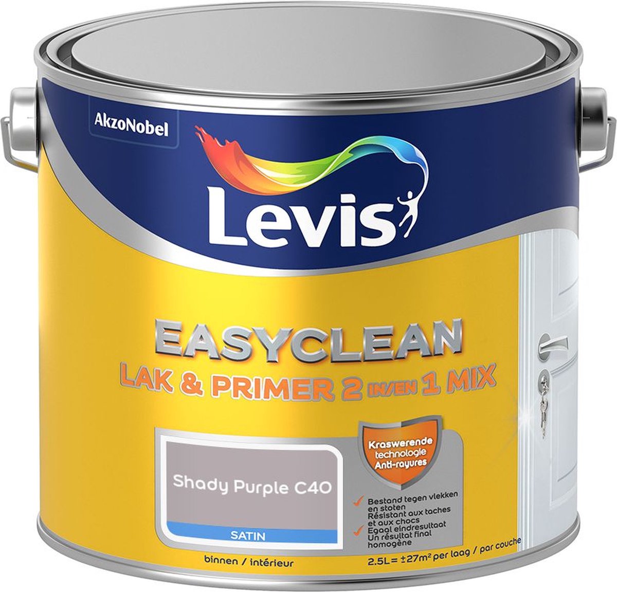 Levis - Easyclean Lak & Primer 2-In-1 Mix - Shady Purple C40 - Mengverf - 2,5 L