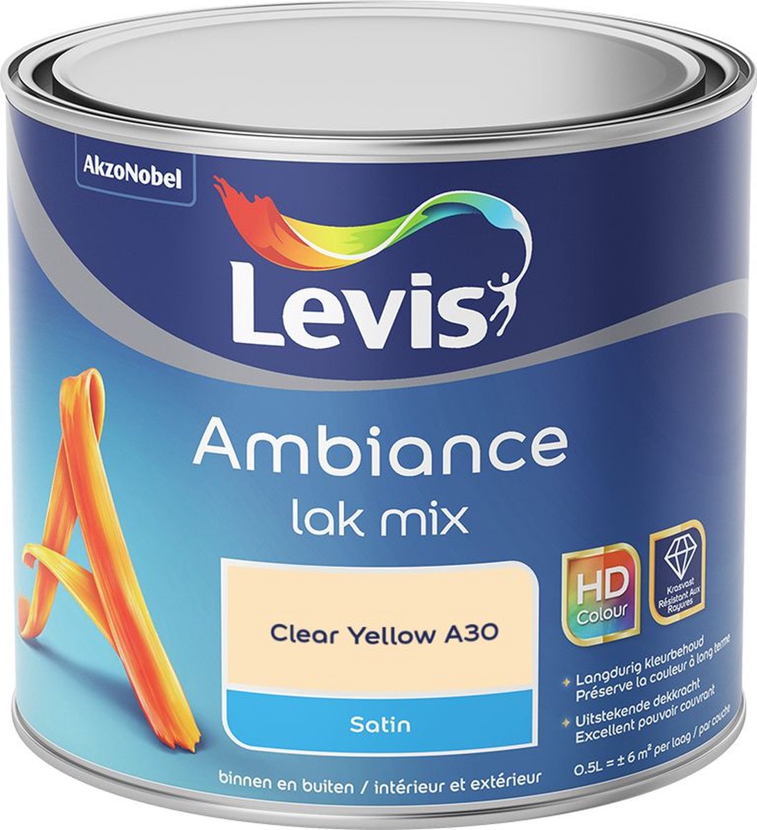 Levis - Ambiance Lak Satin Mix - Clear Yellow A30 - Mengverf - 0,5 L