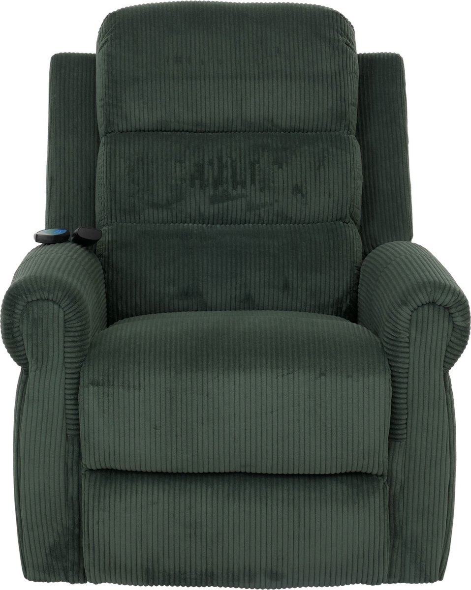 Afbeelding 2 van Cosmo Casa Relaxfauteuil Groen met Massage en Verwarming