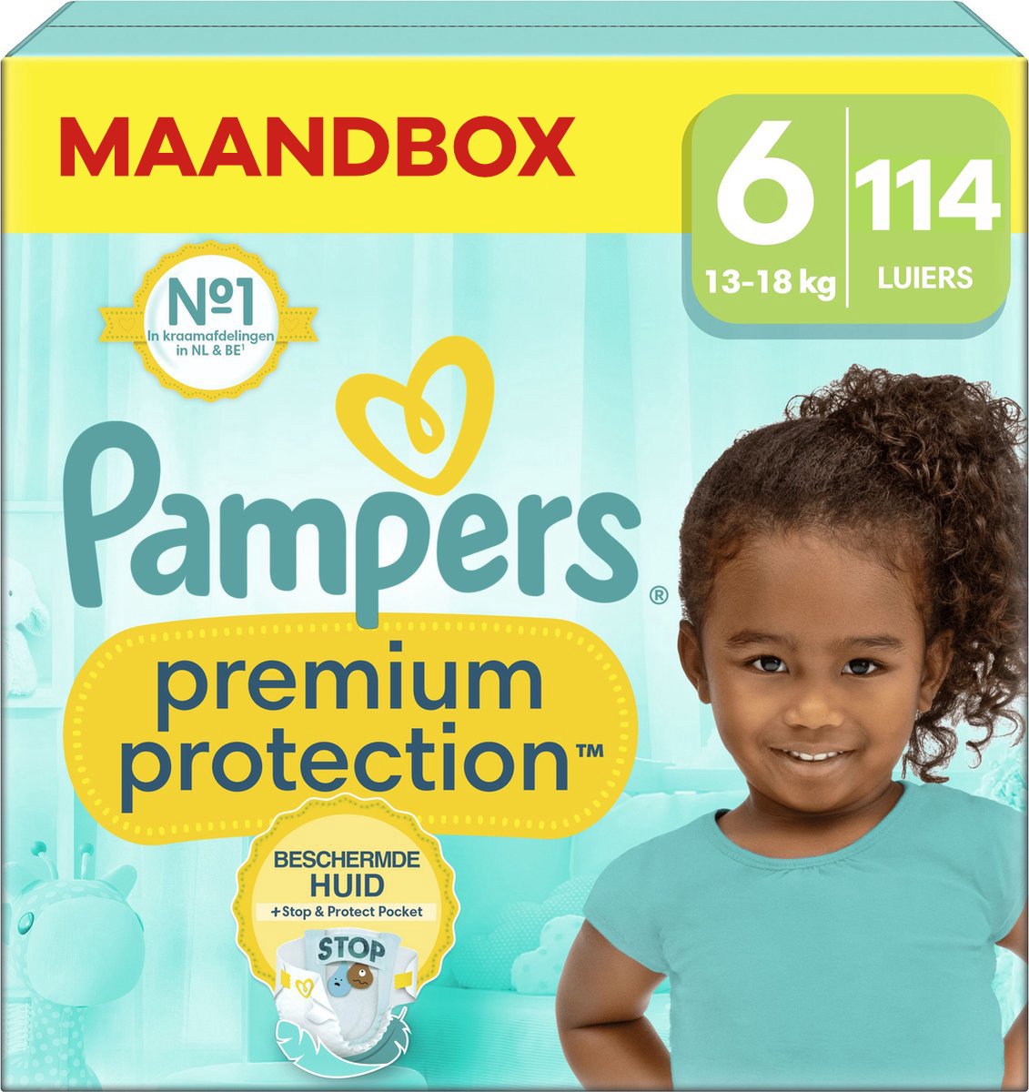 Goedkoopste Pampers - Premium Protection - Maat 6 - Maandbox - 114 luiers - 13/18 KG