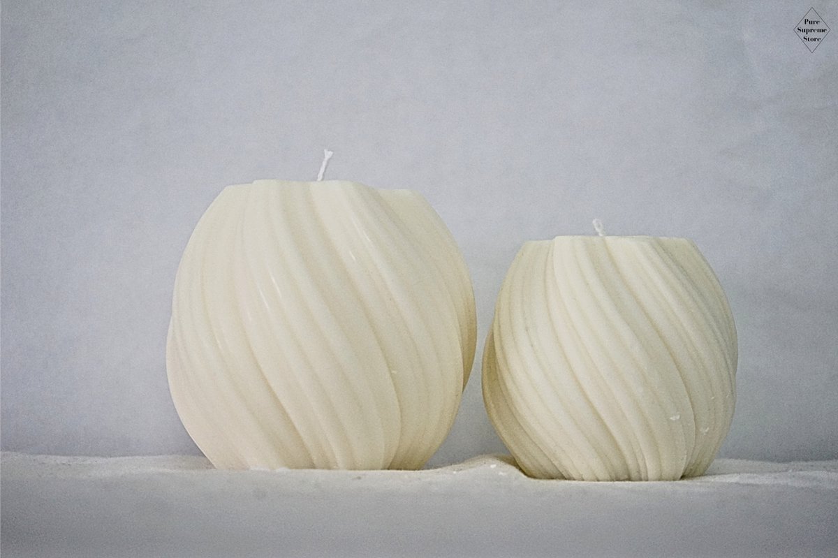 Decoratie kaarsen set | Spiraal medium & large | Handgemaakt