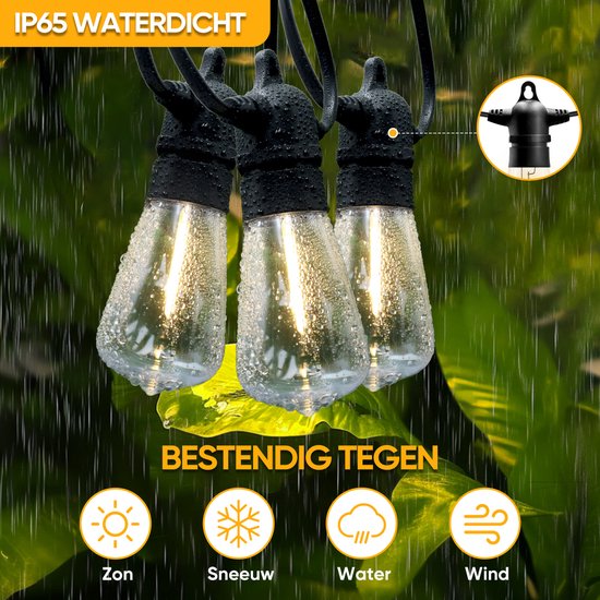 20m LED Prikkabel - IP65 Lichtsnoer Buiten - Light String