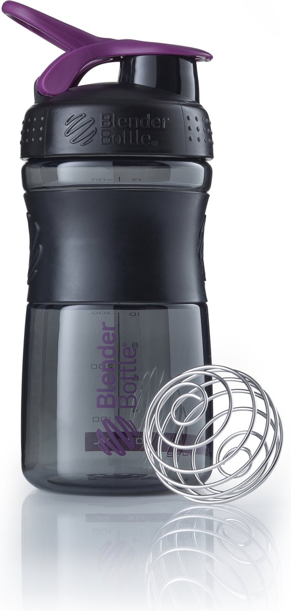 BlenderBottle® | SportMixer ™ Tritan Flip | 590 ml | ZWART | Shakebeker | Shaken zonder klonten en zonder te lekken!