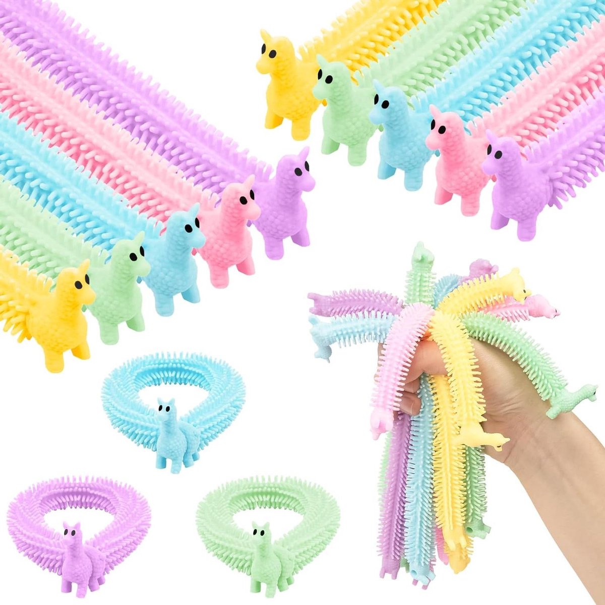 Alpaca Cheer armband set van 10 stuks met vrolijke patronen .