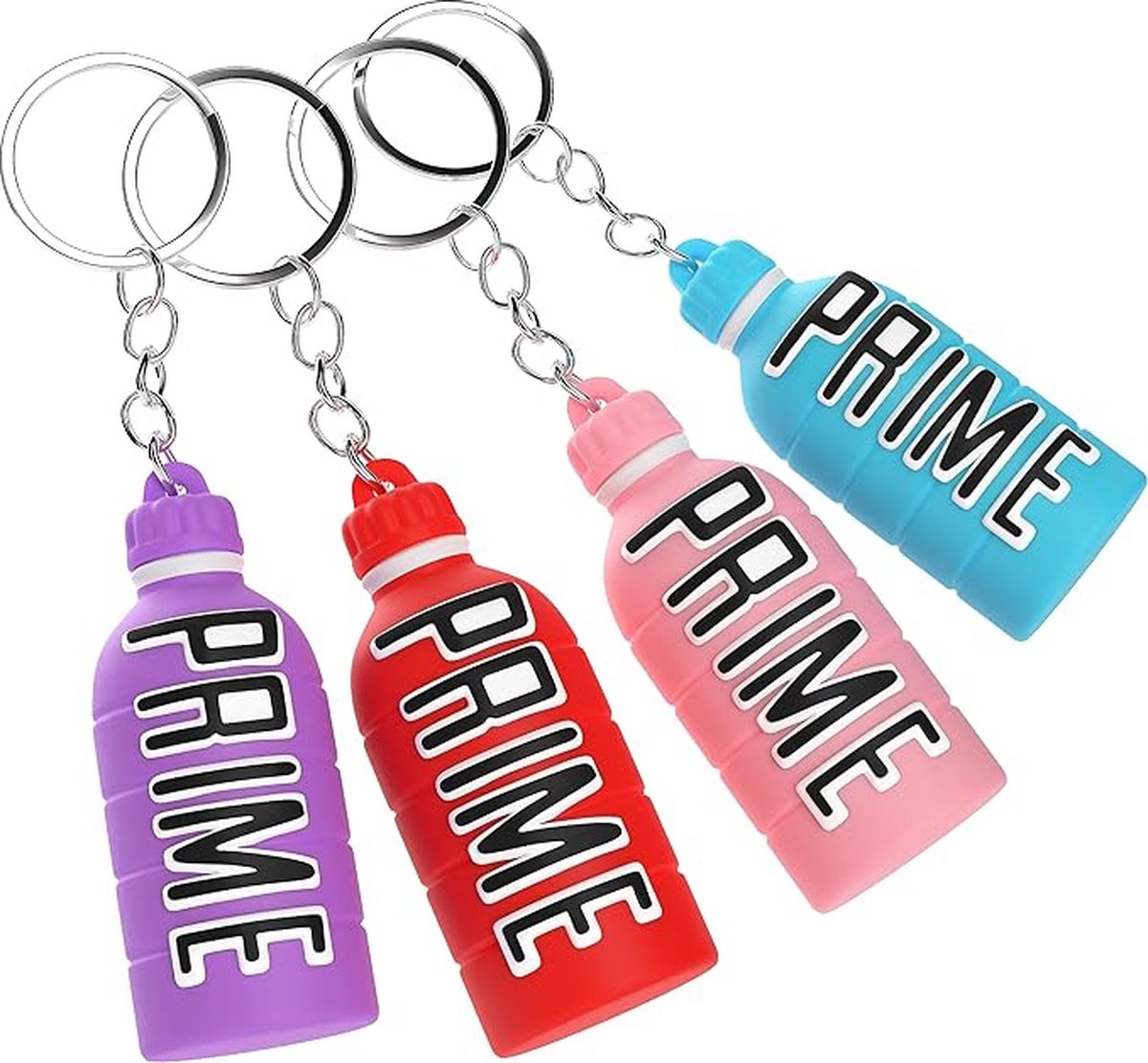 6 stuks Prime Drinkfles Sleutelhangers Multi