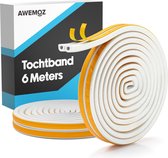 AWEMOZ Tochtband 6 Meter Lang - Tochtband Zelfklevend - Tochtstrips voor Deuren - Zelfklevend - Tochtstopper - Tochtrol - Tochtstrip - Tochtwering - Hoogwaardig Foam