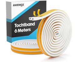 AWEMOZ Tochtband 6 Meter Lang - Tochtband Zelfklevend - Tochtstrips voor Deuren - Zelfklevend - Tochtstopper - Tochtrol - Tochtstrip - Tochtwering - Hoogwaardig Foam