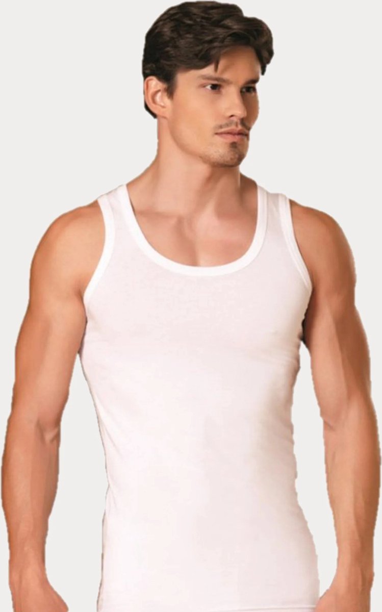 Marco Rossi Premium Kwaliteit - Onderhemden - Hemden heren - Onderhemd heren - 100% Katoen - Wit - 4 Pack - Maat XXL