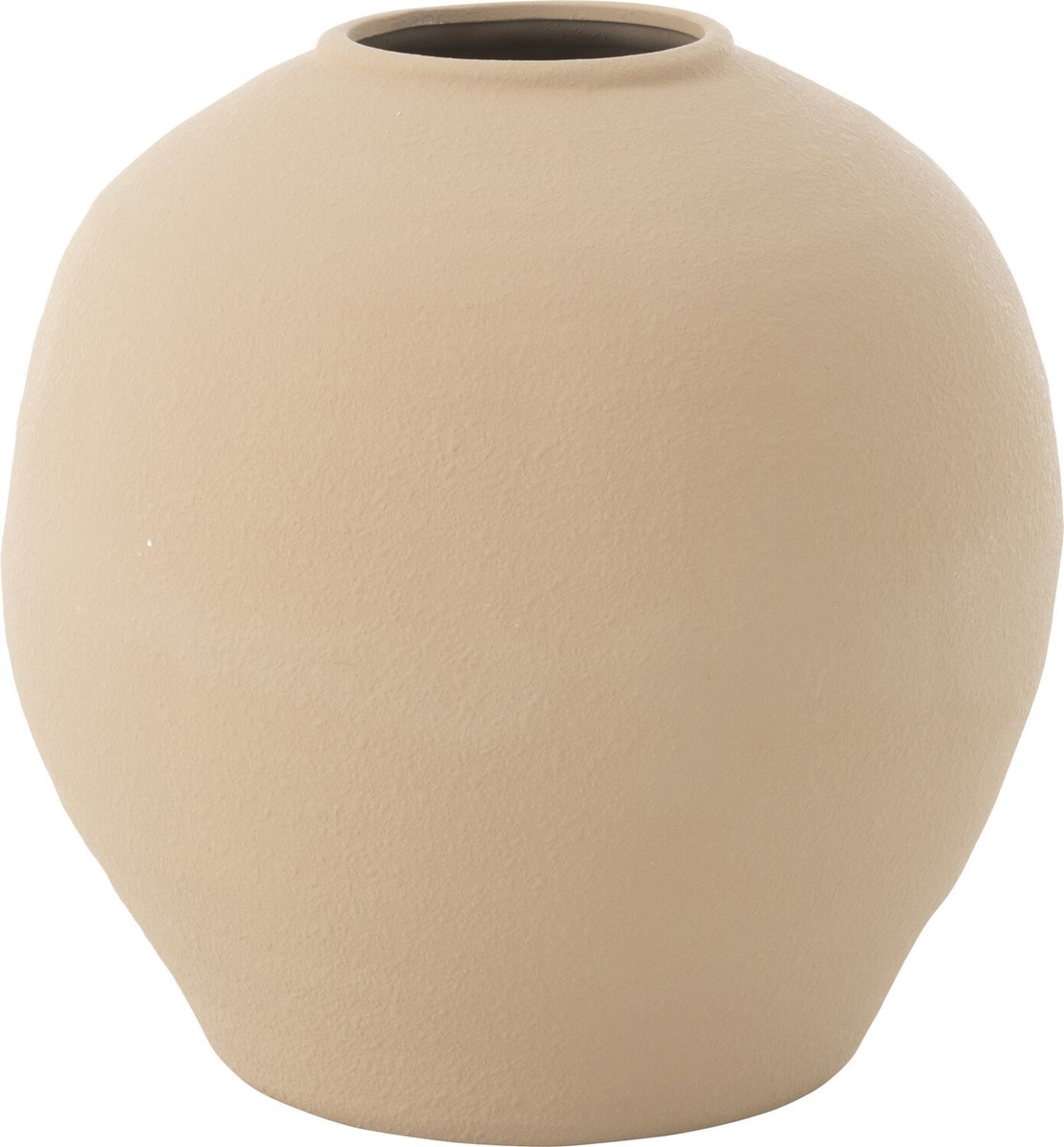J-Line vaas Cassia Rond - keramiek - wit/naturel - large - Ø 37 cm