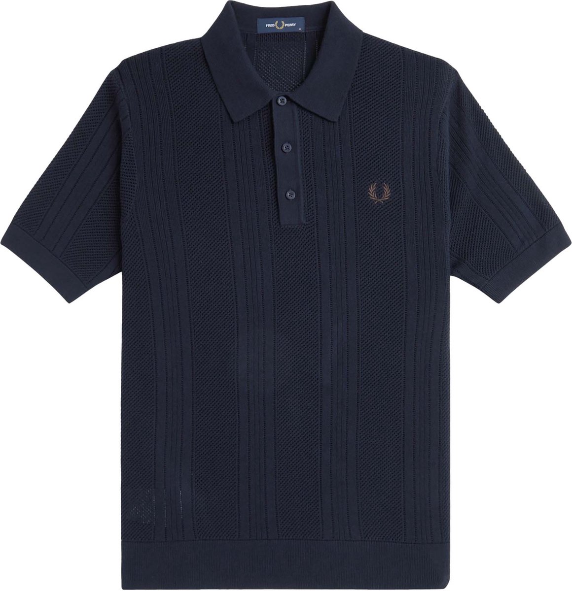 Polo Fredperry Fp Pointelle Panel Gebreid Shirt - Fashion Wear - Volwassen