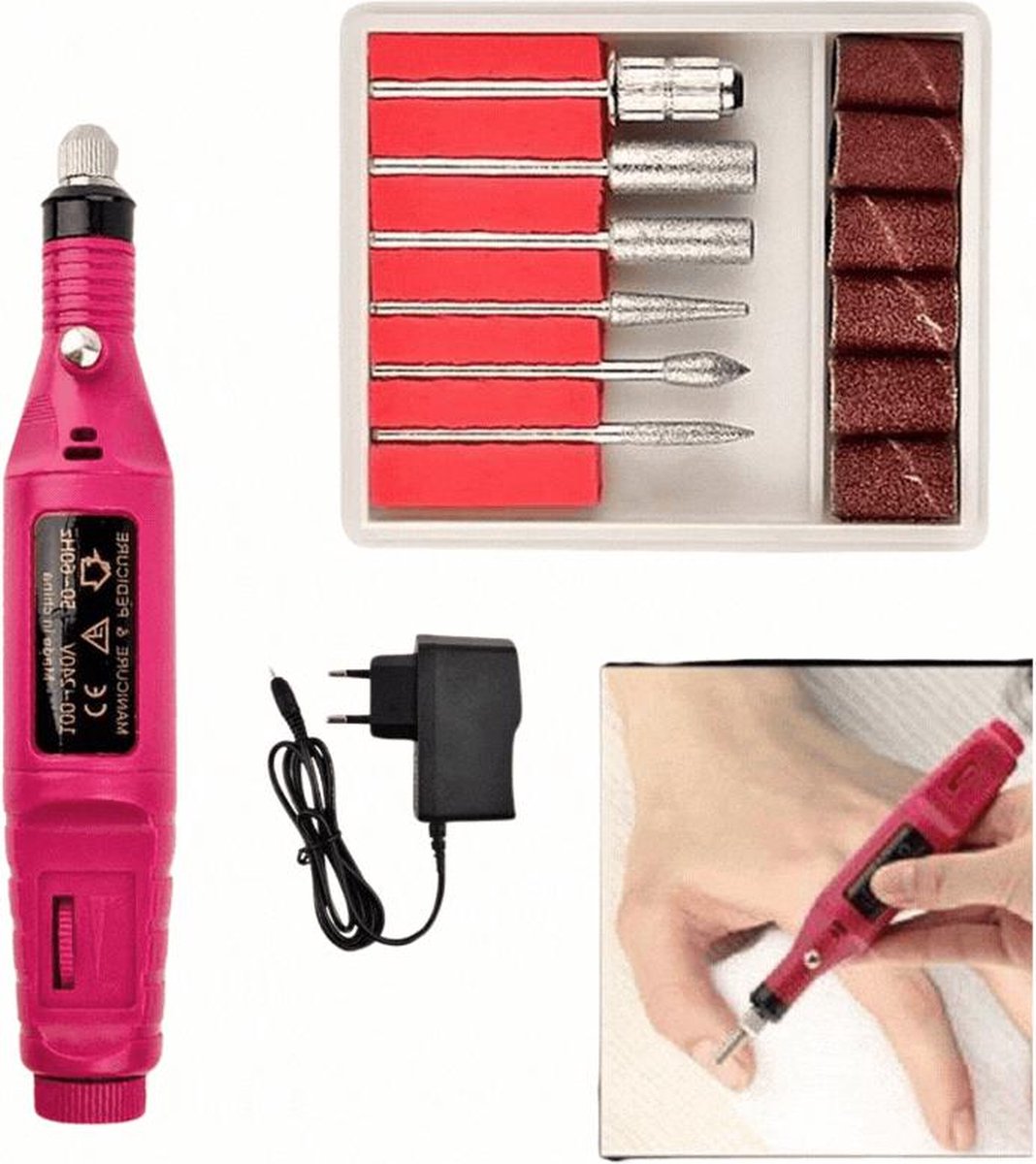 Handheld Nagelfrees - Freesmachine Met Bitjes - Paars - Nagel Frees Elektrische Vijl Set