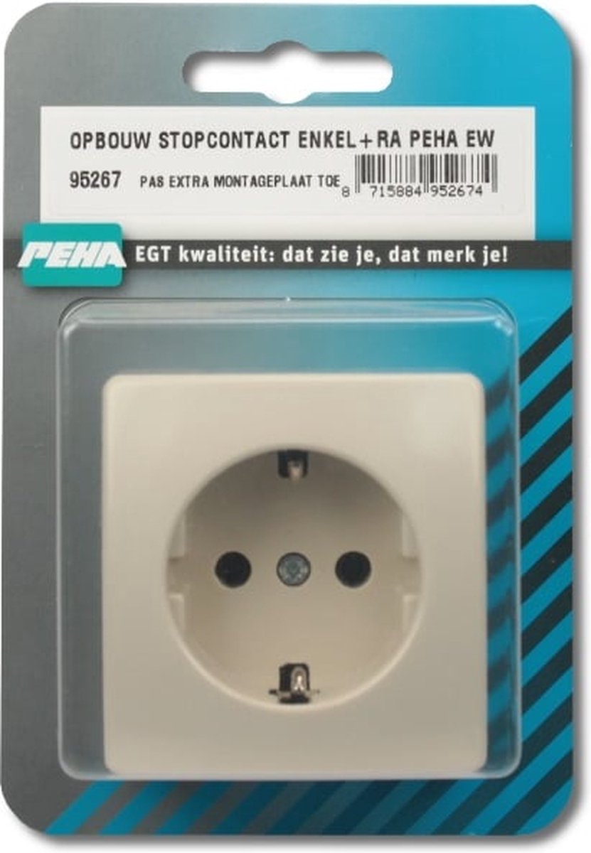OPBOUW STOPCONTACT ENKEL+RA PEHA EW