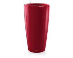 LECHUZA RONDO PREMIUM 40 - Plantenbak - met uitneembare binnenbak - met bewateringssysteem - ALL-IN-ONE set met LECHUZA-PON - scharlakenrood hoogglans