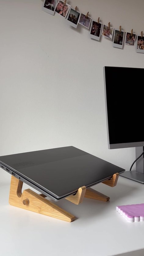 QUVIO Laptop standaard hout - Verhoger tot 15,6 inch - Bol