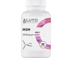 MSM 1000 mg - Methyl Sulfonyl Methaan - Botten & Gewrichten* - 90 tabletten - zonder toevoegingen - 3 maanden voorraad - Natuurlijke vorm organisch zwavel - veganistisch - LUTO Supplements