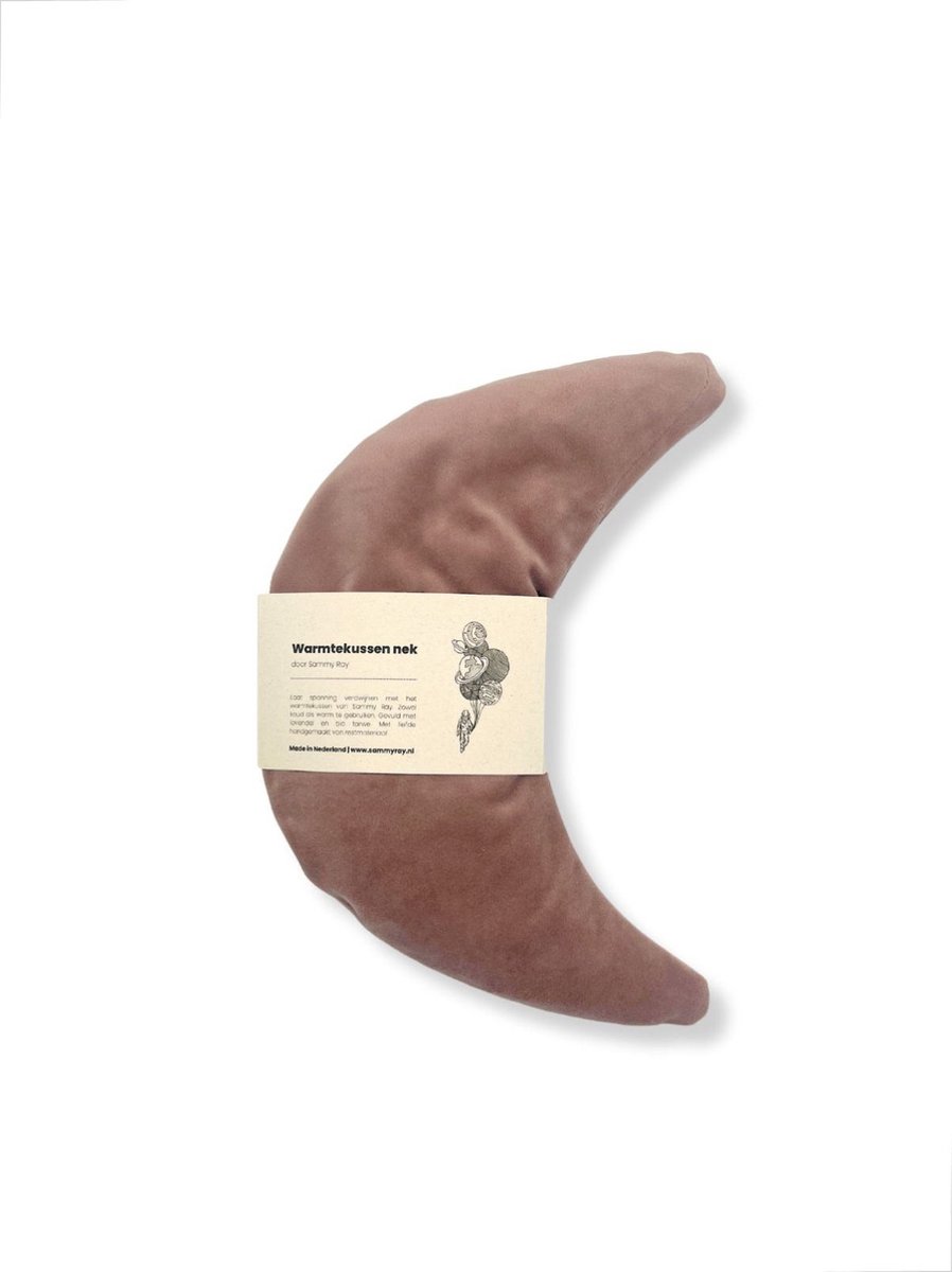 Goedkoopste Warmteknuffel Lavendel - Warmtekussen Nek & Schouders - Maanvorm - Duurzaam cadeau - Oudroze