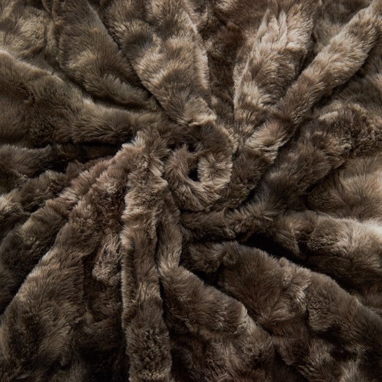 Blanket de luxe Slowwave ' Royal Snuggle' - Couverture/plaid élégant et ultra-doux - Combinaison ultime de fausse fourrure (un côté) et de sherpa (autre côté) - Haute qualité et facile à laver - Attire le regard dans n'importe quel intérieur