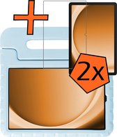 Hoesje - Geschikt voor Samsung Galaxy Tab A9 Plus - Met 2x Screenprotector - Kinderhoes Shockproof Bumper - Kidsproof Case - Tablet Hoes - Kinder Hoes Cover - Sky