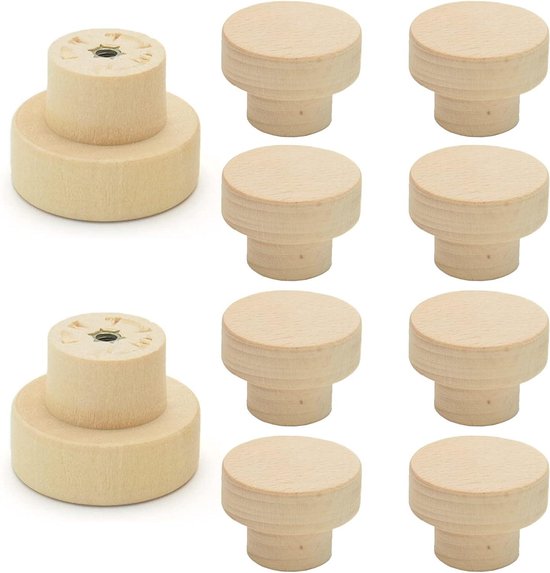 Yqhugbc 6 Stuks Rotan Meubelknoppen met Intrekbare Schroevendraaier, Houten Handgrepen voor Kasten en Kastlades