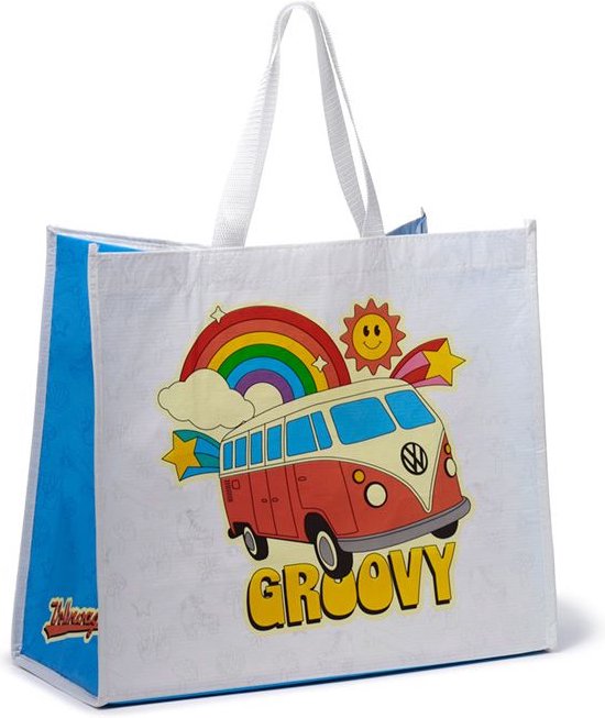 Sac Shopper - Volkswagen Campervan VW T1 - Les vagues appellent - RPET durable et réutilisable - 32,5x40x17cm