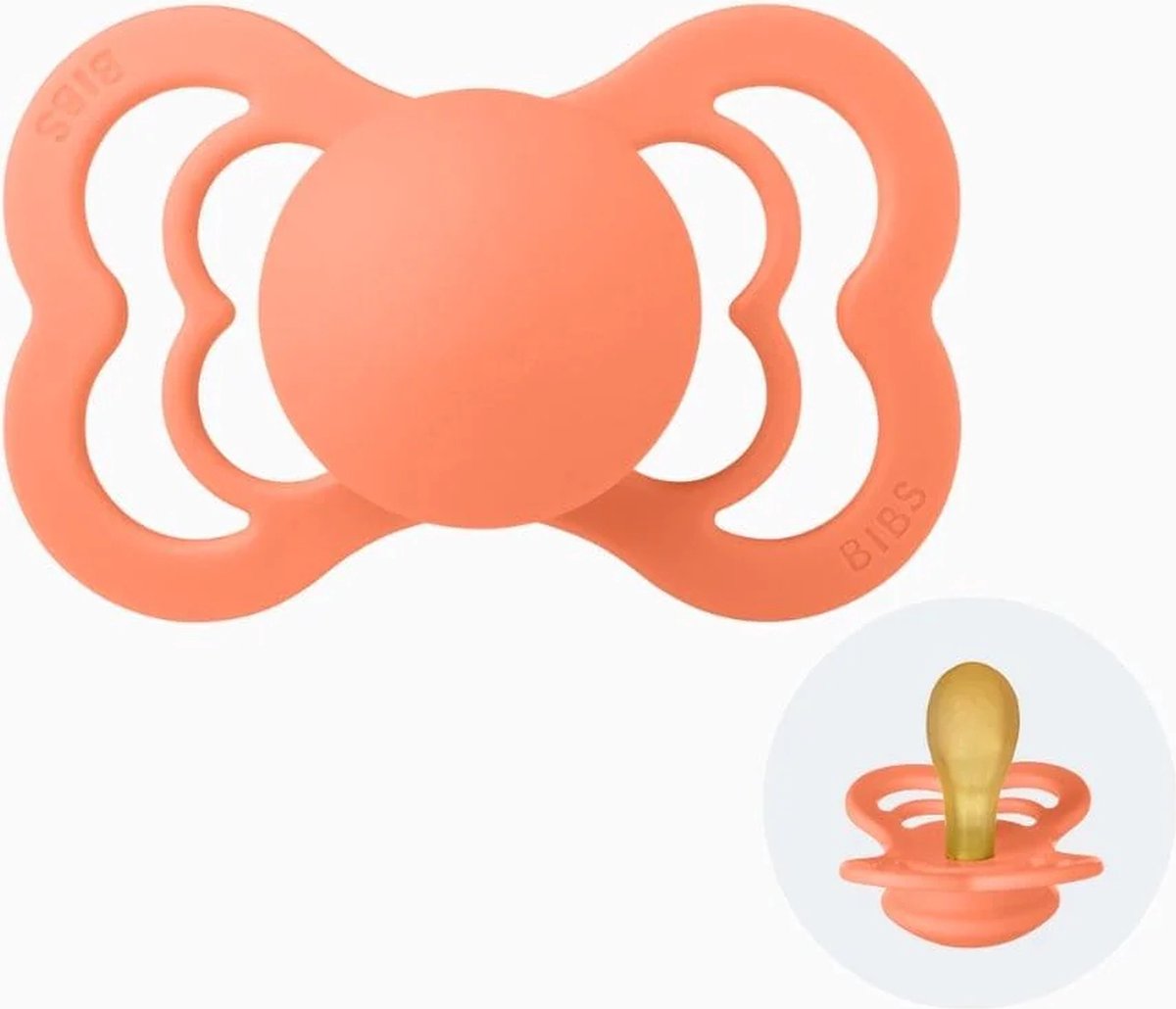 Goedkoopste BIBS fopspeen Supreme Latex Maat 1 (0-6 maanden) - 1 stuk Papaya