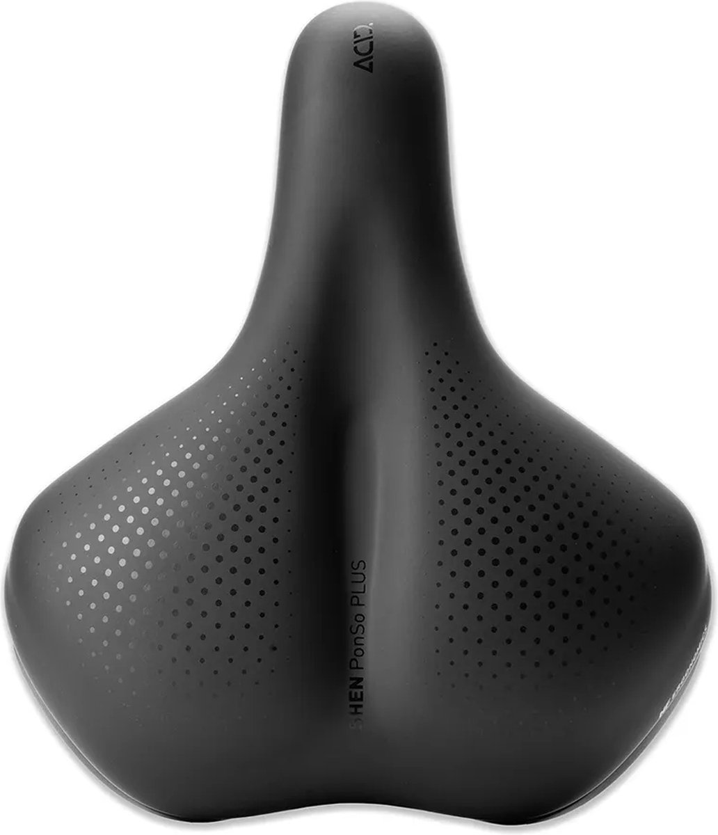 ACID Zadel Shen Ponso Plus - One Size - SILink - Fietszadel - Zadel voor Fietsen - T-vormige Zadelcontour - Zitpositie A - Zwart
