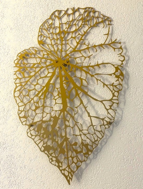 Décoration murale- Décoration murale-Feuille-Décoration murale en métal- Set de 3-Facile à accrocher