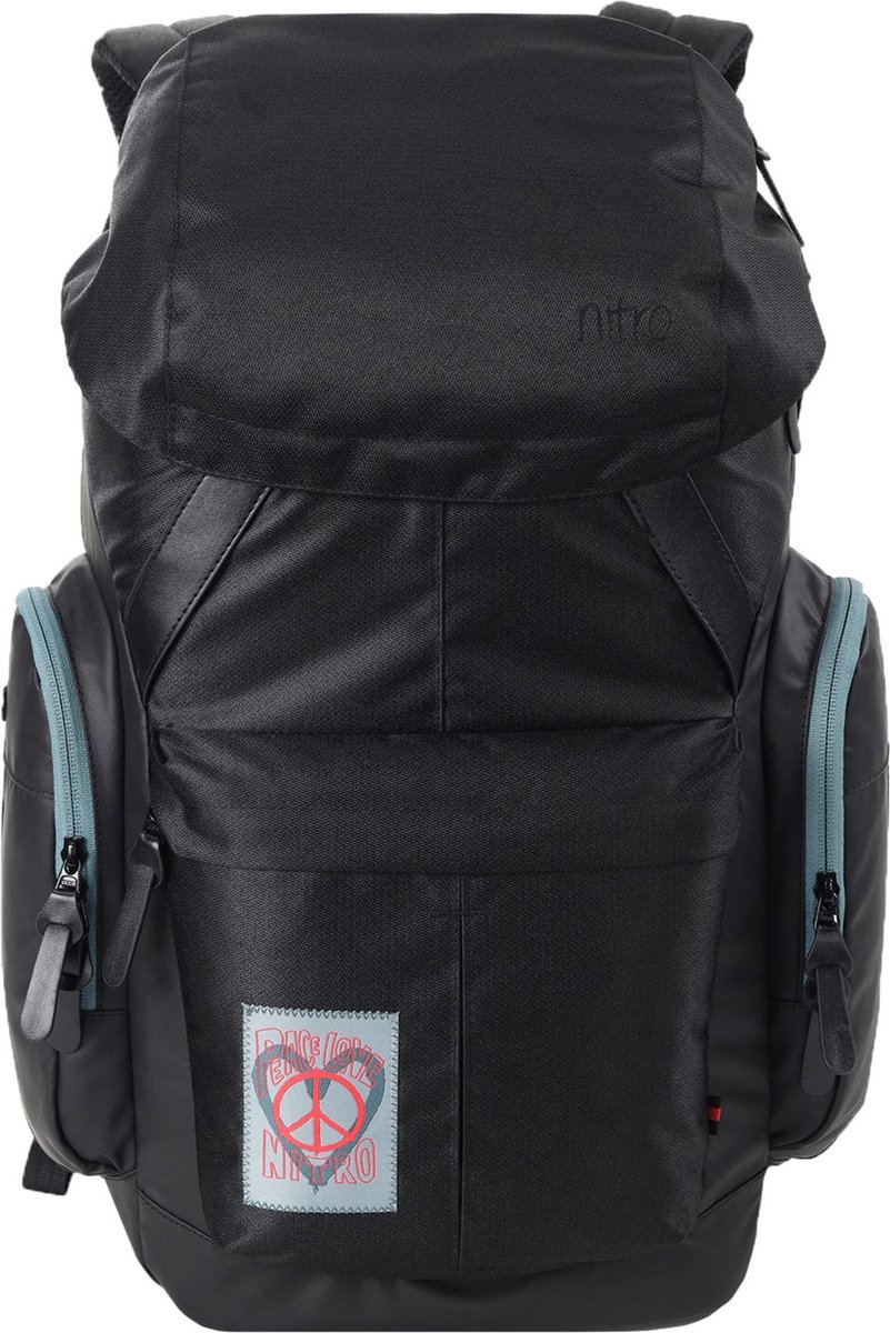 NITRO Vrije tijd rugzak Rugzak met laptopvak Daypacker Two Backpack 32L Peace Love Nitro Zwart