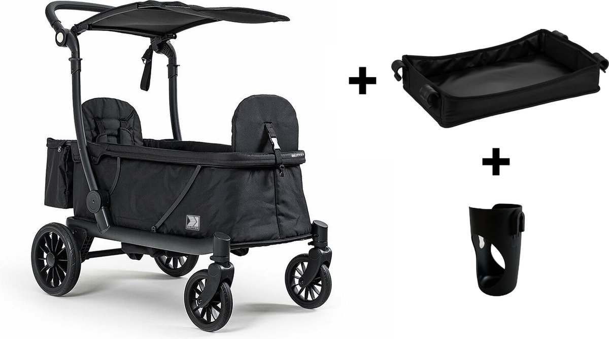 KETTLER COMPACT - Duo bolderwagen - Buggy - Duo kinderwagen - zwart - incl regenhoes