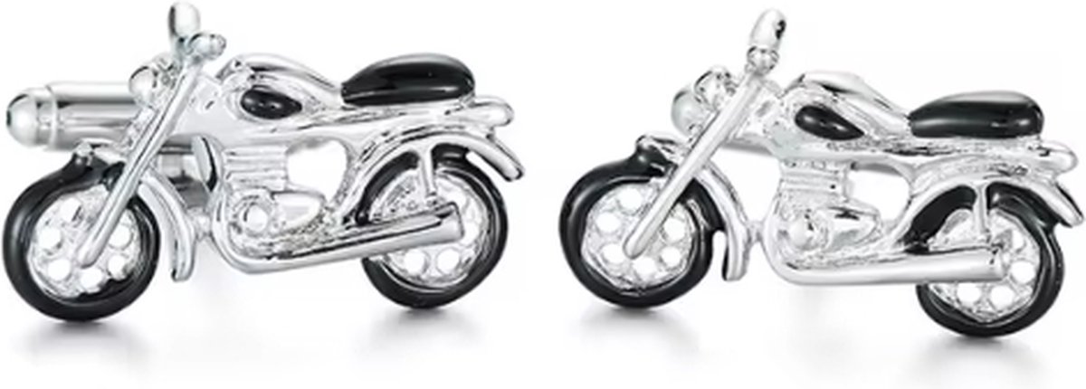 Motor manchetknopen - Motor - Zilverkleurig - Zwart - Heren manchetknopen