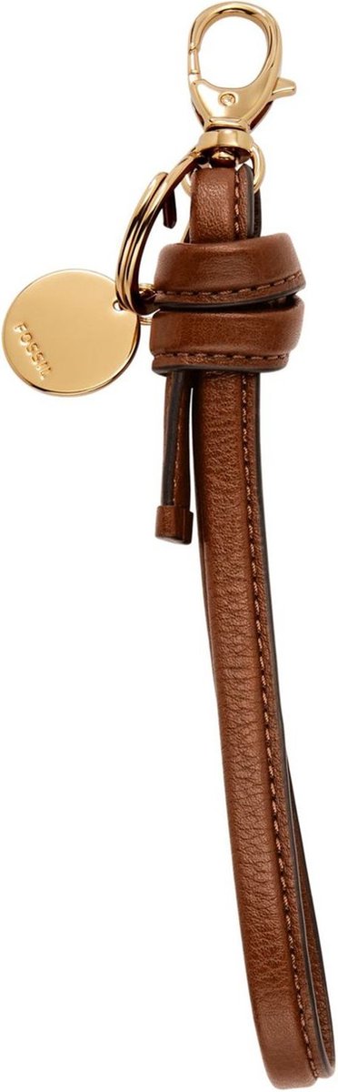 FOSSIL Leren Sleutelhanger Keyfob Key Ring Brown Bruine