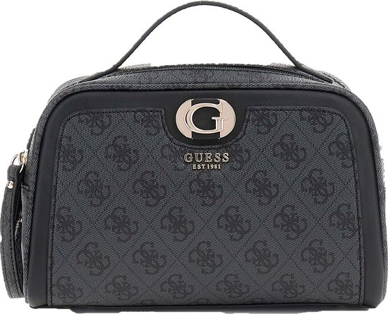 GUESS Trousse de toilette Orlina Double Zip Travel Tote Coal Logo Anthracite