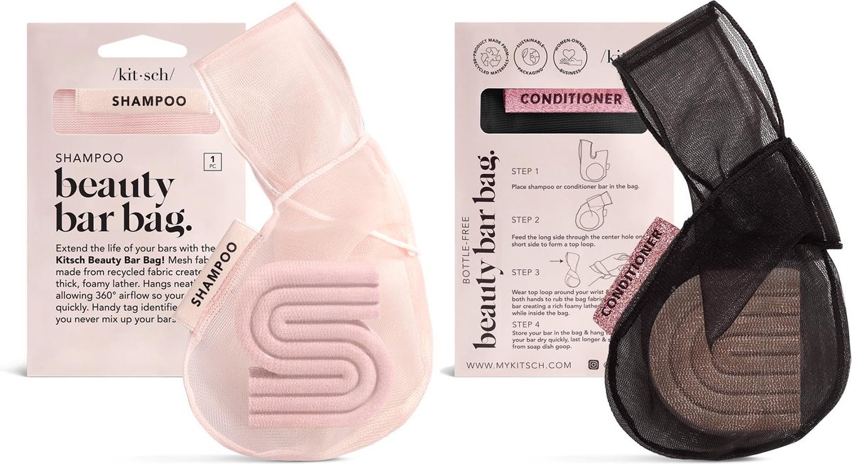 Kitsch Beauty Bar Bag | set 2 bags | voor Shampoo Bar + Conditioner Bar