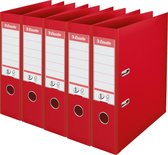 Esselte Nr.1 Vivida Ordner - Rugbreedte 75 mm - Voordeelverpakking (5 stuks) - Rood