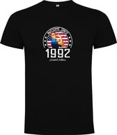 Zwart T-Shirt met “Awesome Since 1992 - Limited Edition - Verjaardag“ Print Full Color Maat XL