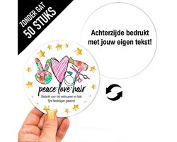50 stuks gepersonaliseerde ronde Kerst labels kaarten Kapsalon feestdagen bedankt vertrouwen - 12CM zonder gat zonder envelop met eigen naam tekst - kaartjes kapsters thuiskappers bedrijven kapsalon Kerstmis kerstbedankjes bedrijven visitekaartjes