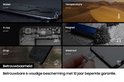 Gedetailleerde afbeeldingen die de waterdichte, temperatuurbestendige en magnetische eigenschappen van de kaart benadrukken.