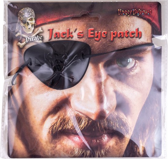 Accessoire de cache-œil pirate en plastique souple noir - Déguisement thème pirate