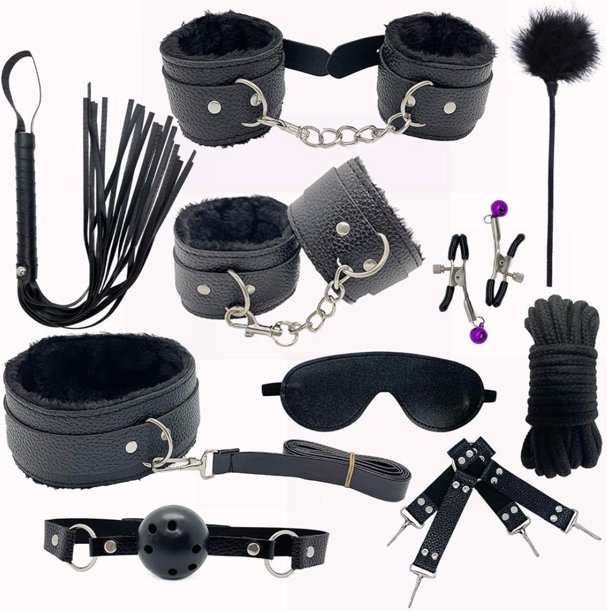 Goedkoopste DD Sex Toys voor Koppels Vastbinden - Bondagesets - Extreme voor Mannen & Vrouwen - 28x20x7cm - Zwart