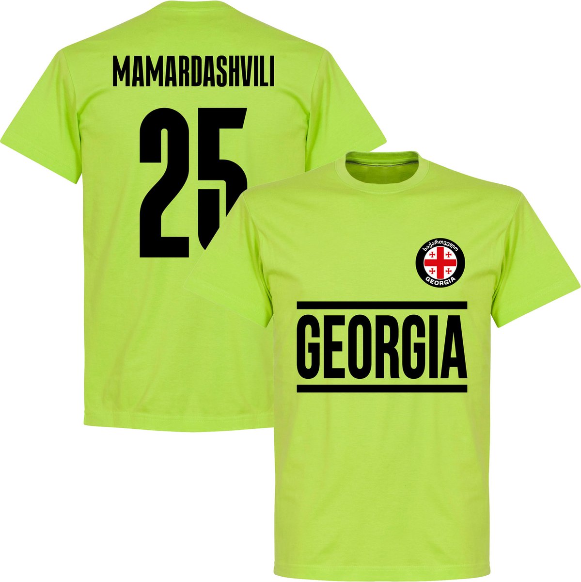Georgië Mamardashvili 25 Team T-Shirt - Lichtgroen - XXL