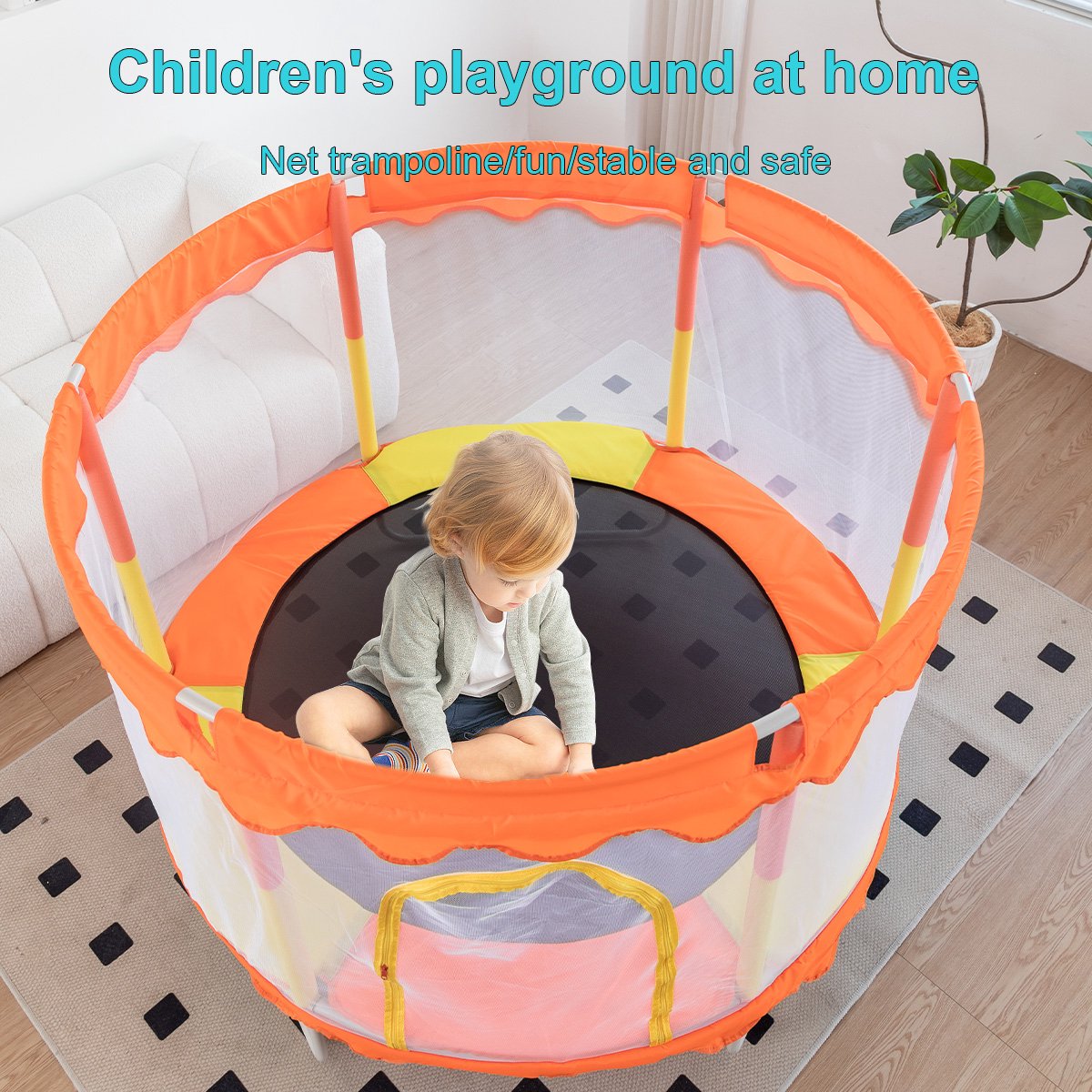 FOXSPORT Kinder Trampoline - Trampoline met Elastieken - Outdoor - Buitenspeelgoed - Trampoline met veiligheidsnet - 110 cm Veiligheidsnet - 150 cm — afbeelding 9
